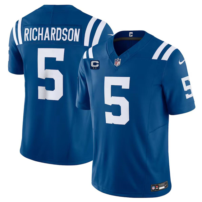 Men's Indianapolis Colts #5 Anthony Richardson Blue 2024 F.U.S.E. With 2-Star C Patch Vapor Limited Football Stitched Jersey